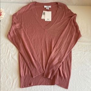 Magaschoni V neck pink sweater